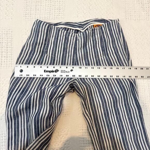 Tory Burch 2 linen side zip striped pant P3 2894 - Picture 9 of 14